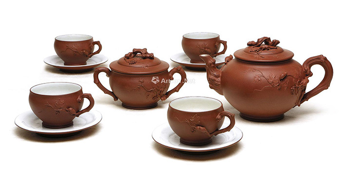 顾景舟拍卖作品松鼠葡萄十头套组茶具